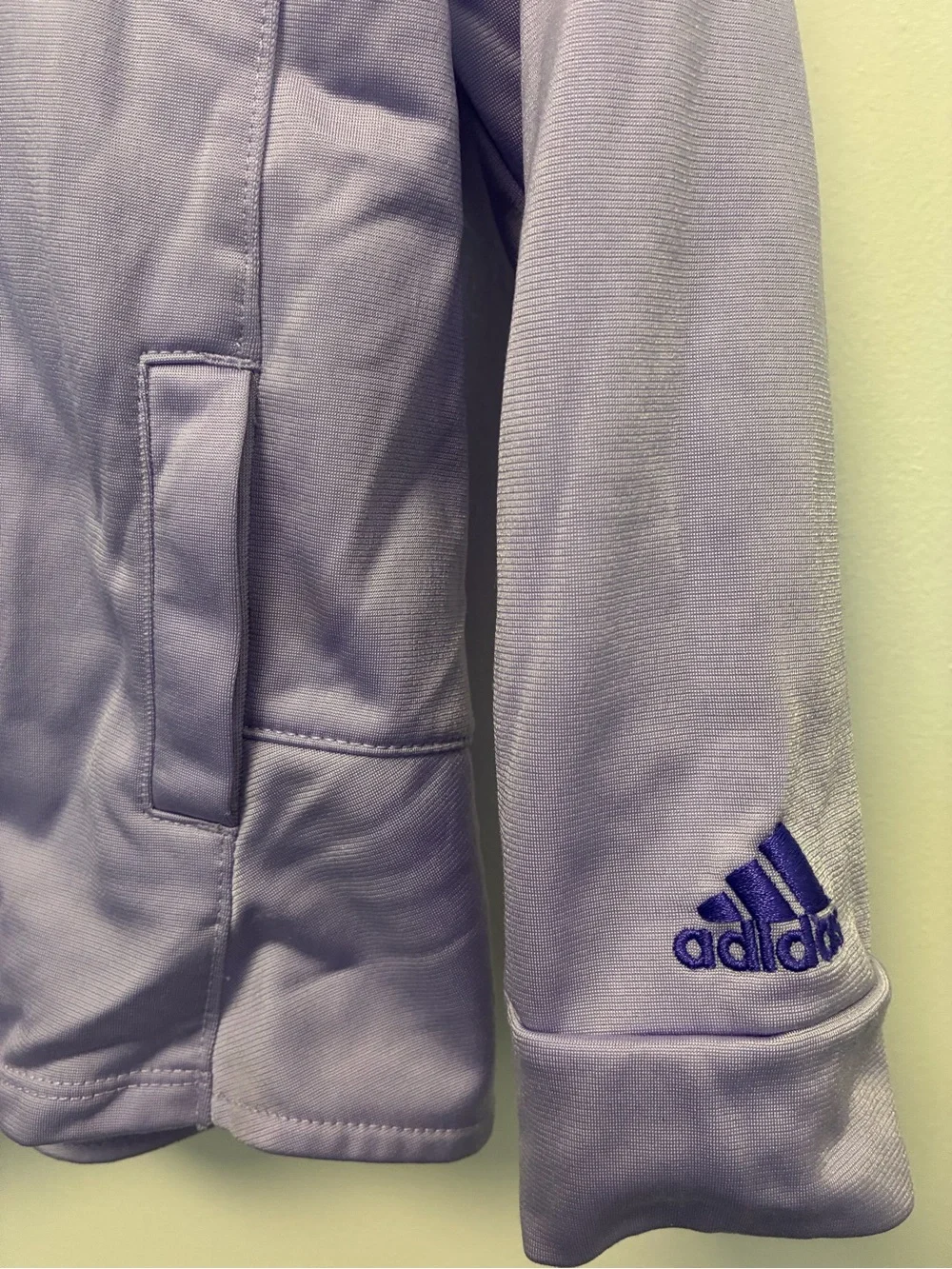 adidas Lavender Full-Zip Track Jacket with Contrast Purple Zipper, Size 2T